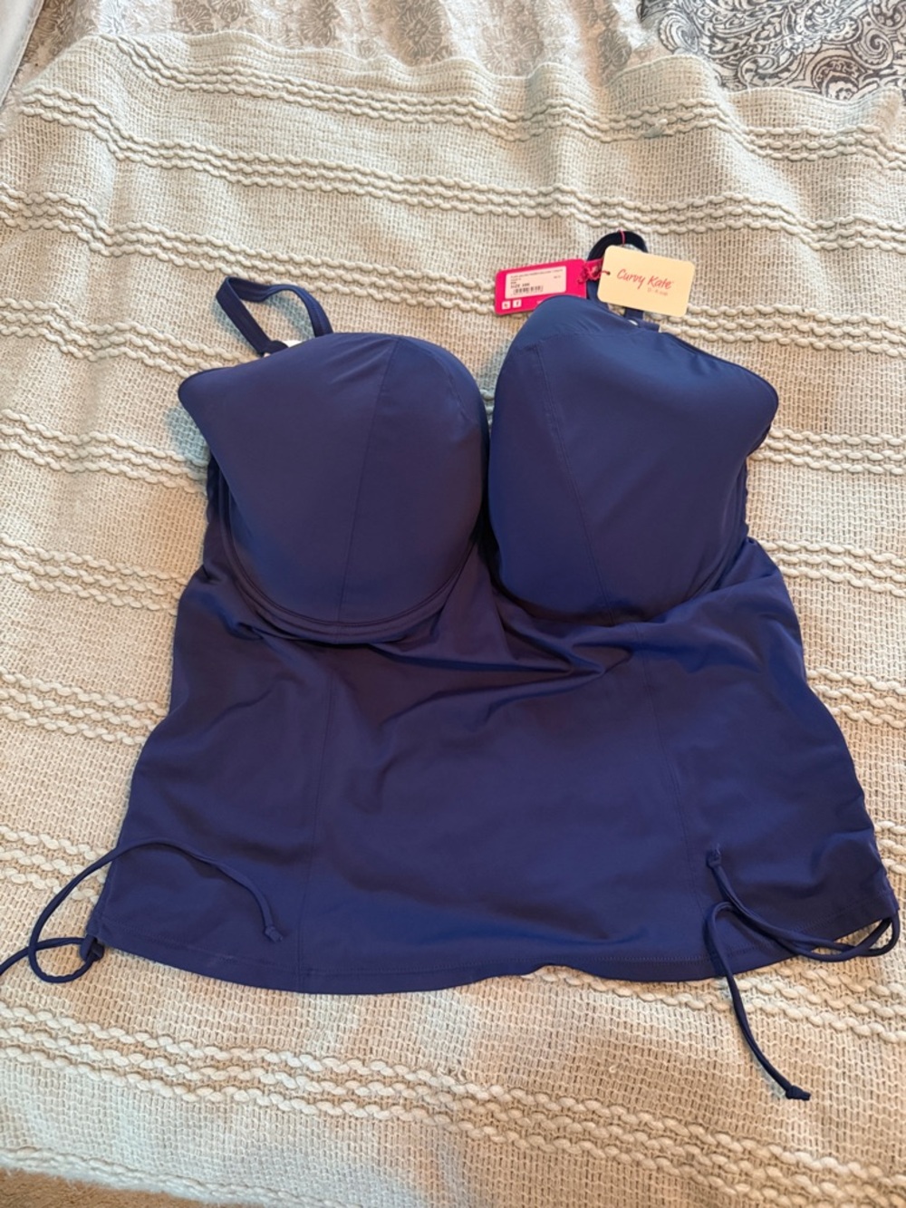 CURVY KATE Navy Longline Molded Swim tankini Top
